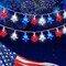 100 LED Red White and Blue Star Lights, 37FT 4th of July Decorations Star String Lights